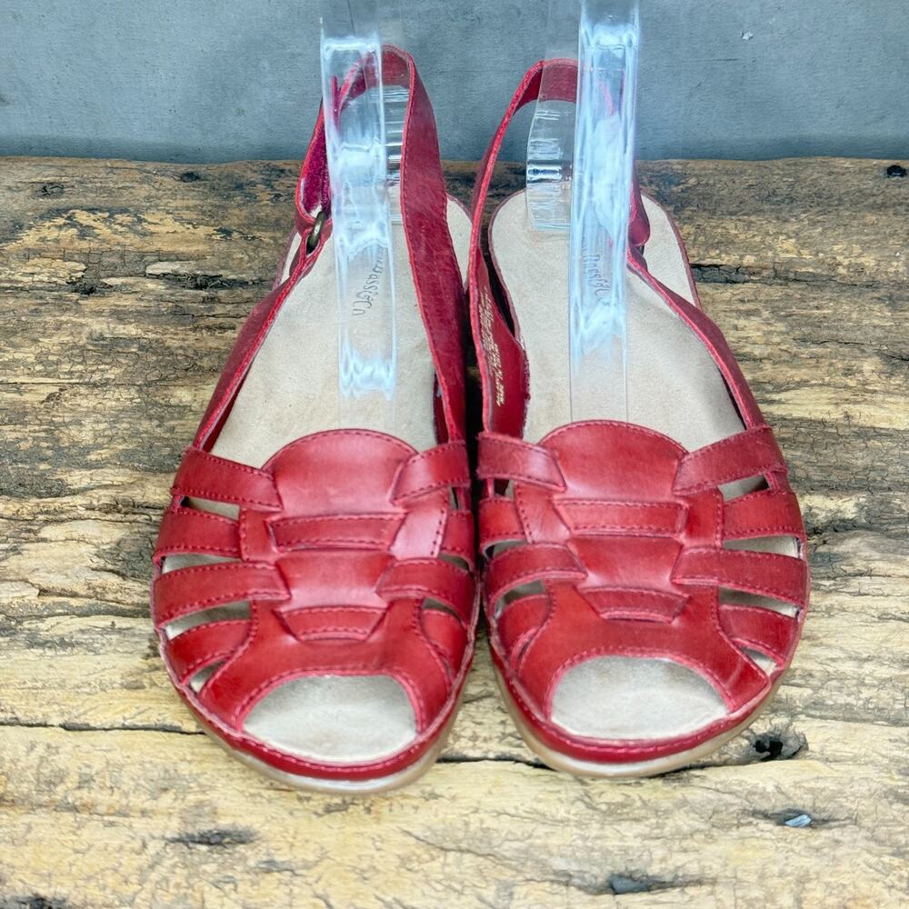 G.H. Bass Kace Red Leather Fisherman Sandals Women's 8M